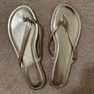 Gold JCrew Flipflops Size 10